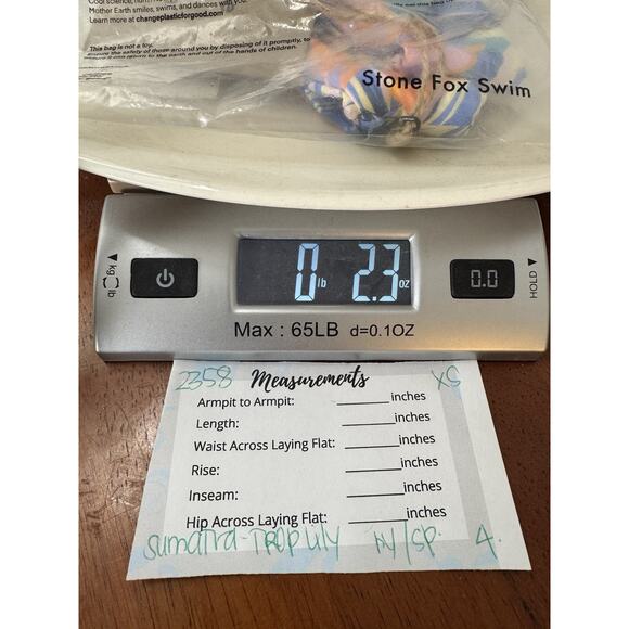 NWT Stone Fox Swim Sumatra Bikini Bottom Blue Tropical Lily XS Floral Hi Waist - Picture 6 of 6